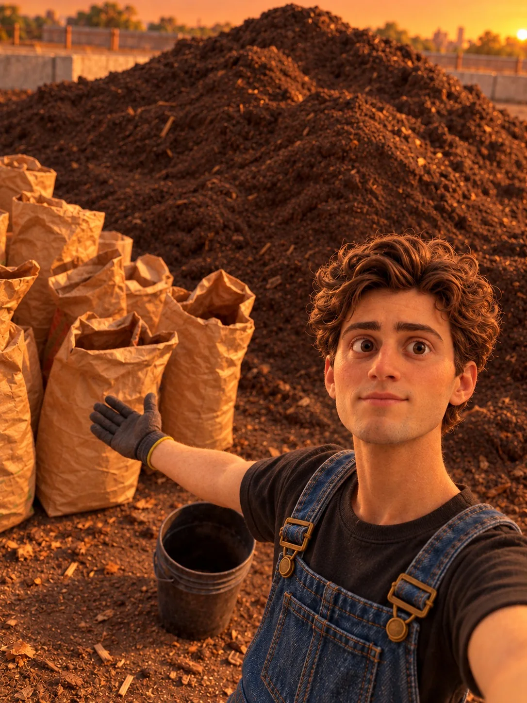 Ethan as a stop-motion character in overalls